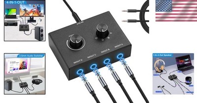 Portable 3.5mm Stereo Audio Switcher – Easy Toggle for Headphone