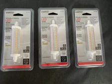 Lot of 3 Satco T3 J-Type LED Double-Ended Bulbs – 10W / 100W Halogen Replacement