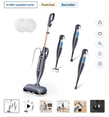 #ad VALGOODS Steam Mop Multifunctional Portable With Water Tank amp; Accessories $65.00