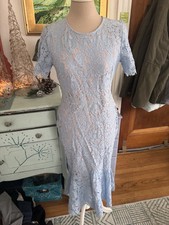 Philip Marc Mademoiselle Pastel Blue Lace Dress L Dressy Party Fully Lined VGUC