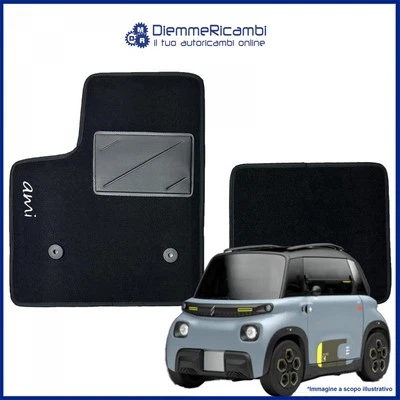 W-PARTS SERIE 2 TAPPETI - TAPPETINI IN MOQUETTE NERI PER CITROEN AMI DAL 2020 IN POI