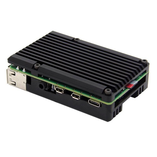 Armor Aluminium Gehäuse mit Lüfter für Raspberry Pi 4, schwarz Heatink Case - Bild 4 von 4