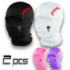 2PCS Stylish Backwoods Rose Balaclava Face Mask – Breathable Cycling Ski Hood