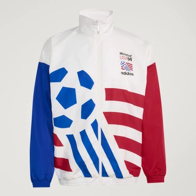 Adidas Herren Fußball Graphic Woven Loose-Fit Track Top Cloud White/Multi