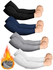 Newcotte 4 Pairs Winter Thermal Arm Sleeves Arm Sleeve Warmer Cycling Thermal...