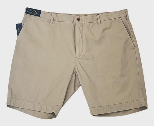 Polo Ralph Lauren Logo Flat Khaki Classic Fit Chino Golf Work Twill Shorts 42 - Picture 2 of 6