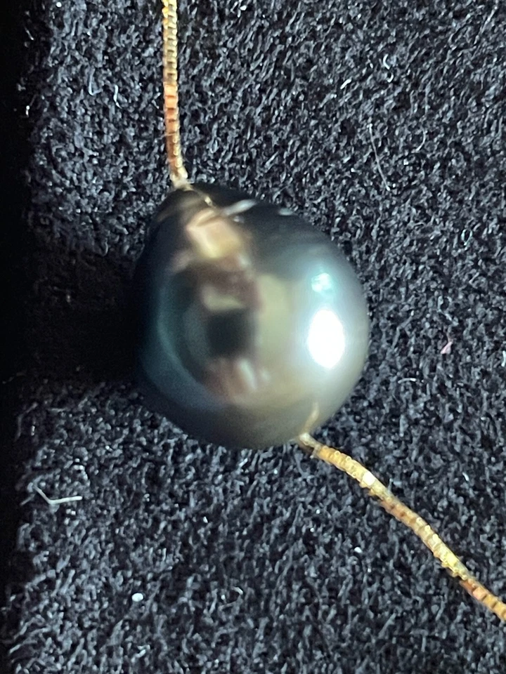 TAHITI -  Perlenkette - 5 Perlen - GOLD 585 - 48/50 cm - ZERTIFIKAT - VINTAGE - Bild 2 von 4