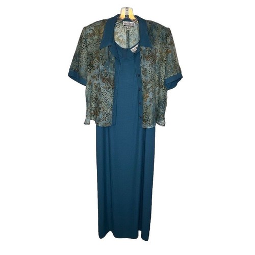 Vintage Women's Size 12 Sheri Martin New York 2pc Sleeveless Dress/ Sheer Jacket - Picture 5 of 24