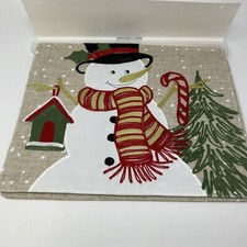 Christmas Table Runner NWT Snowman With Tree Birdhouse 14" x 70"