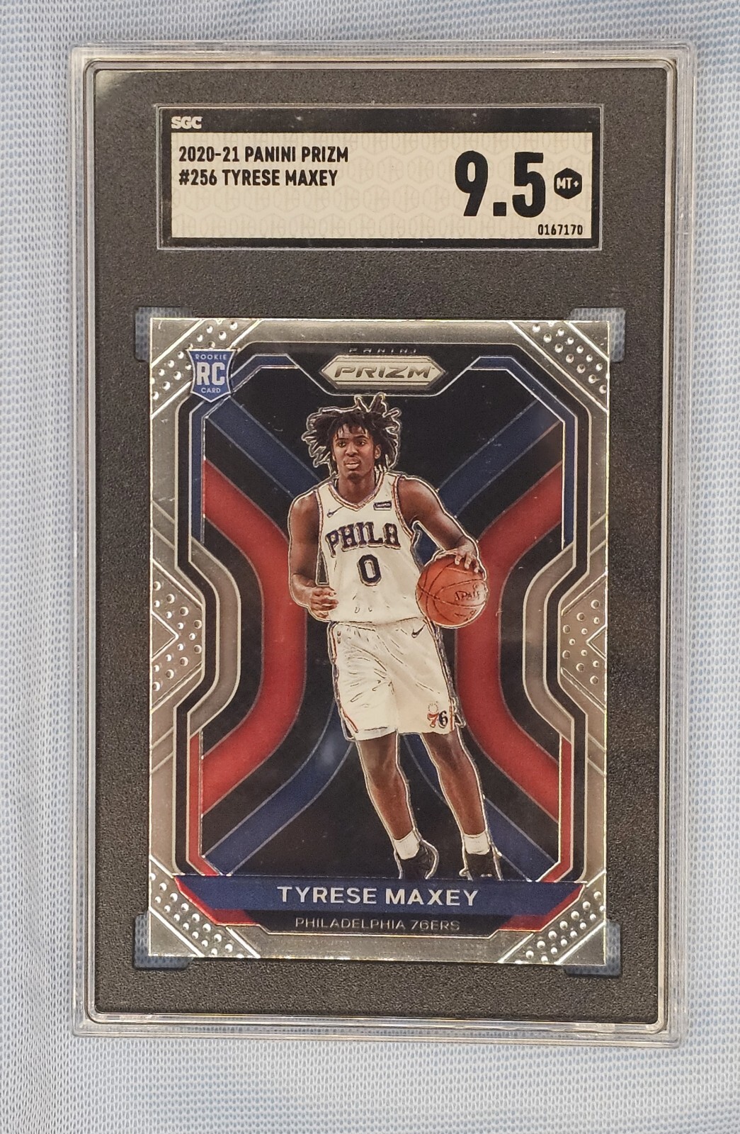 2020-21 Panini Prizm Tyrese Maxey RC SGC 9.5 76ers #256