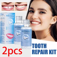 2pcs False Teeth Solid Glue Temporary Tooth Repair Moldable Teeth Gap Filler