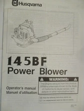 NEW HUSQVARNA 145BF POWER BLOWER OPERATORS MANUAL 