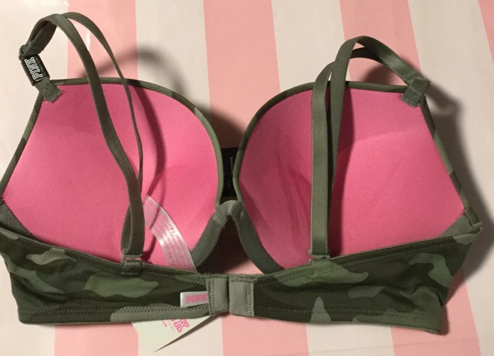 Victoria's Secret PINK Wear Everywhere SUPER PUSH-UP (Bombshell) Bra CAMO 32's - Image 4 of 4