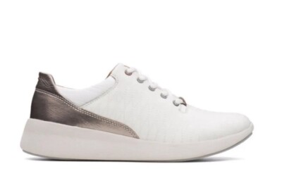 Clarks Unstructured White leather CUIR BLANC shoes