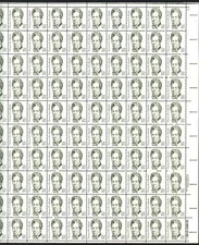 #1861 THOMAS H. GALLAUDET. MINT SHEET.  F-VF NEVER HINGED. BCV $77.50