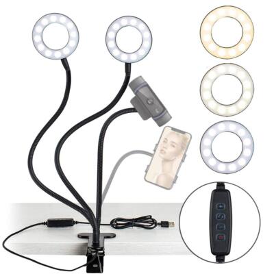 3.5 Inch Dual Selfie Ring Light With Moible Phone & Webcam Holder 3light Modes 1