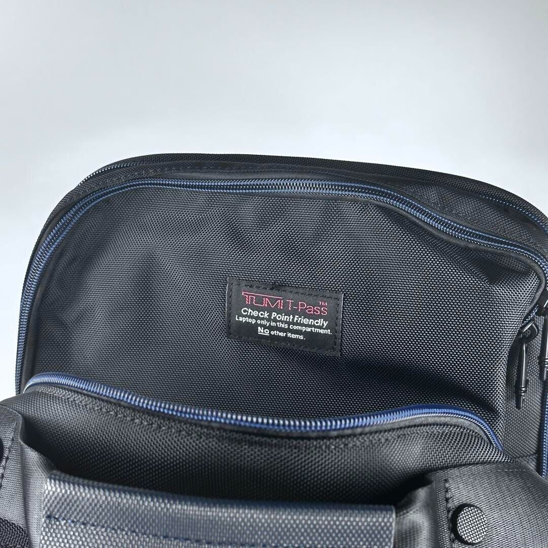 TUMI ALPHA3 Brief Pack Backpack Black Ballistic Nylon Blue TUMI ALPHA3 Brief Pack Backpack Black Ballistic Nylon Blue