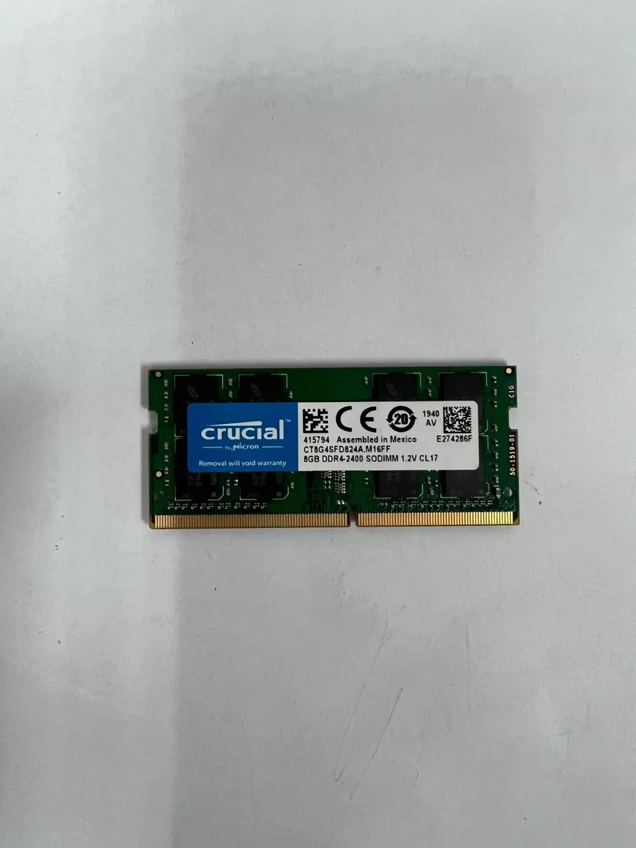 Crucial 8GB DDR4 2400MHz SODIMM PC4 19200 1.2V 1Rx8 Laptop Memory