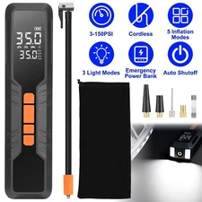 Tire Inflator Digital Air Compressor Compact Portable Air Pump 150PSI Power Bank