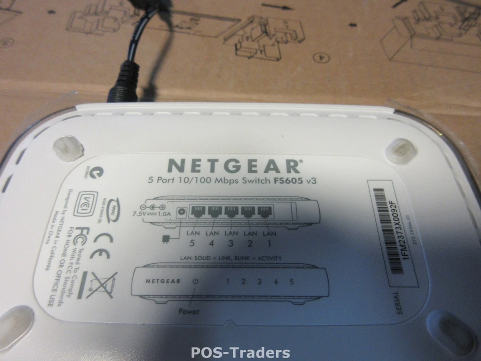 INCL PSU NETGEAR FS605 v3  5 Port 10/100Mbps Fast Ethernet Network Switch 10/100 - Bild 3 von 3