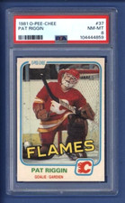 1981-82 OPC PAT RIGGIN (rc) #37 PSA 8 NM-MT Calgary Flames *CENTERED*