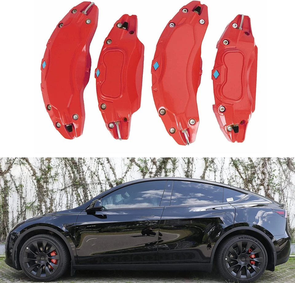 Tesla Model Y Brake Caliper Covers 2020-2024 Accessories Front and Rear 4PCS - Image 2 of 4