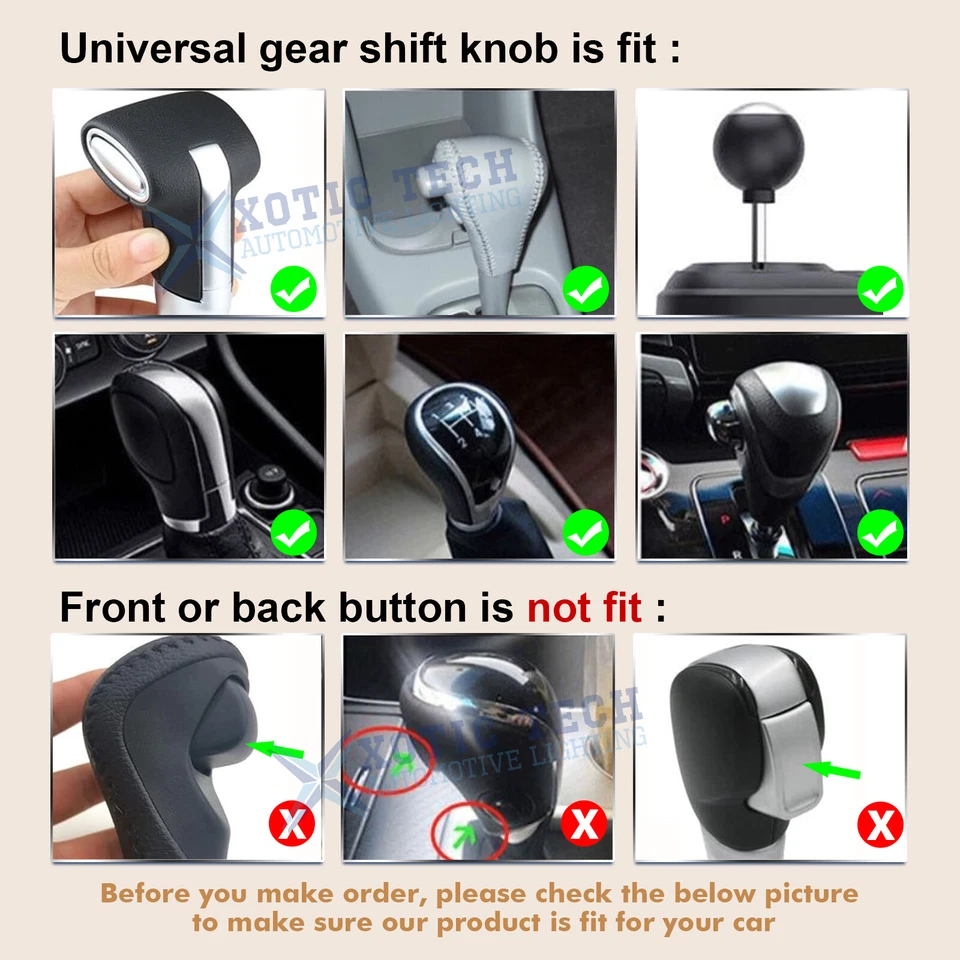 Cubierta protectora de perilla de cambio de marcha automática de cuero con diamantes de imitación Bling ajuste universal Foto 2 de 4