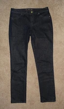 Womens Chicos Platinum Jeans Sz 0 Blue Gold Glittery Stretch Denim Jeggings 4