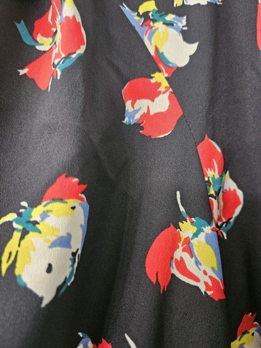 Ralph Lauren Dress Floral Crepe Tie Neck Flutter Sleeve Gathered Midi Size 4 NWT - Picture 9 of 10