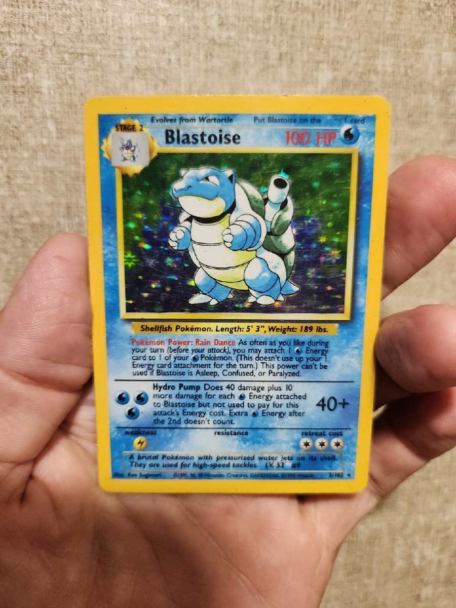 🔥 Base Set Blastoise No Stage Error 2/102 Holo Rare Misprint