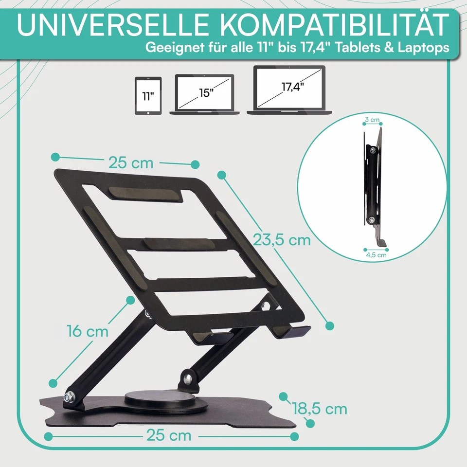 Laptop Stand 360° Rotating Height Adjustable Notebook Holder Notebook Stand - Image 2 of 4