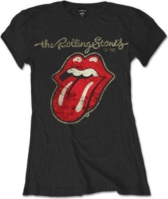 T-shirt Donna Rolling Stones - Plastered Tongue, Ufficiale, Qualità Premium, Taglie Dalla S Alla XXL