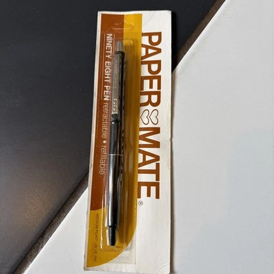Vintage Paper Mate Double Heart Ninety Eight Ball Pen USA 1980 Black Gilette - Image 1 of 4