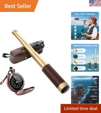 Telescope Retro Pirate 25x30 Collapsible Vintage Spyglass Zoom Camping Hunt Boat