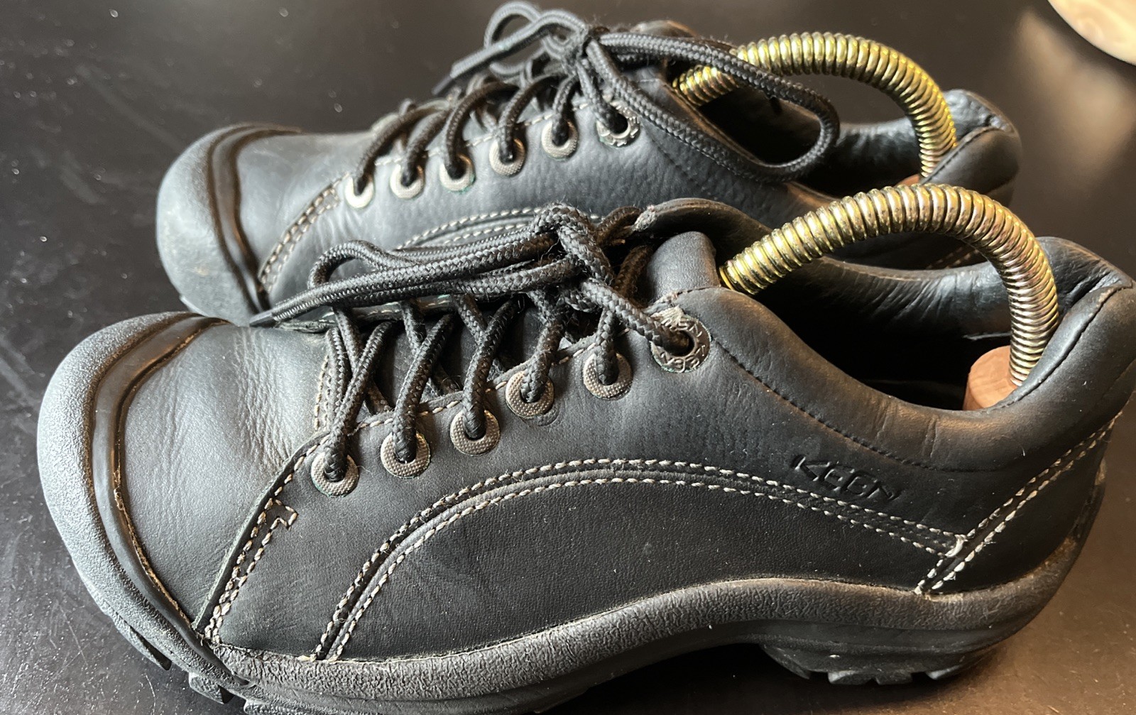 Scarpe da donna Keen nere in pelle stringate escursionismo outdoor protezione punta misura 6 5