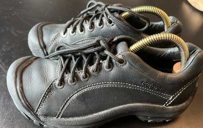 Women s Keen BlackLeather Lace Up Hiking Outdoor Toe Protection Shoes Size 6.5