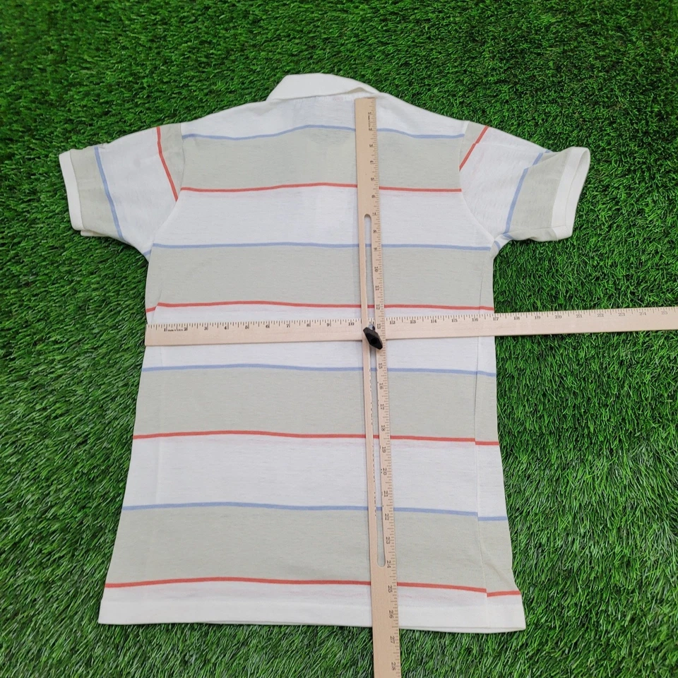 Vintage 90s MOD Stripes Polo Shirt Womens XS/S 17x27 White - Image 3 of 4