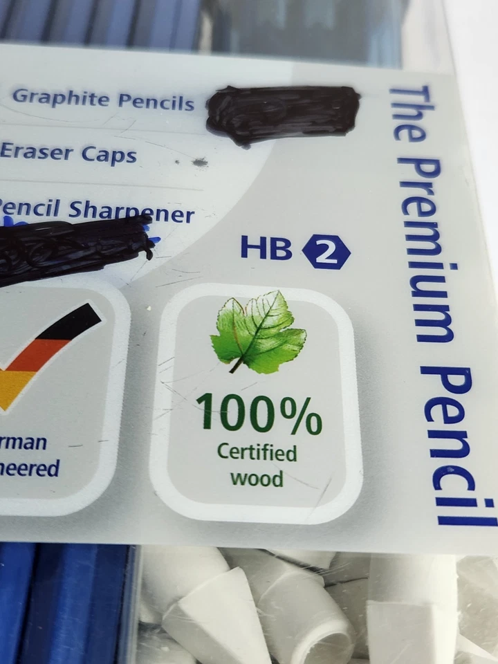 Staedtler HB #2 Premium Graphite Pencil Set 50 Pencils 50 Eraser Caps Sharpener - Image 4 of 4