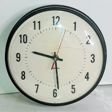 Vintage 13"SIMPLEX Electronic Wall Clock 120 V Mod#6310 9190,Working Tested 