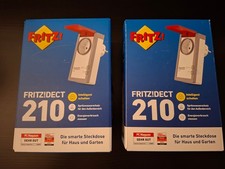 2x AVM FRITZ!DECT 210 Intelligente Steckdose für Smart Home Spritzwasserschutz