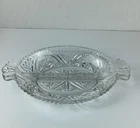 Vintage Anchor Hocking Stars and Bars Pattern Divided Glass Relish Dish