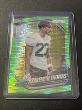 2025 Panini Prizm Football - Azareye'h Thomas #390 Green Pulsar Prizm (RC)