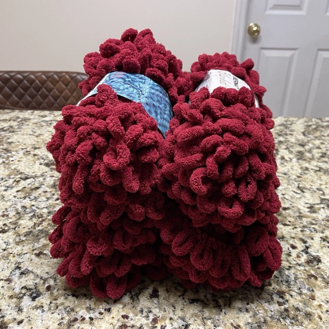 Yarnspirations Blanket-EZ Burgundy Jumbo Yarn 100% Polyester 4 Lot of Skeins - product detail image 1