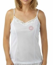 MARLON LADIES CLING RESISTANT LACE CAMISOLE CAMI TOP VEST UK SIZES 12-26