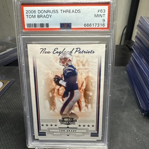 2006 Donruss Threads Tom Brady #63 PSA 9 New England Patriots
