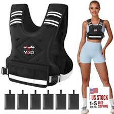 Adjustable Weighted Vest for Women Men 4-10lb/11-20lb/20-32lb 11-20LB Black