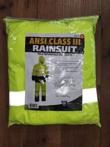 Westchester ANSI Class III Rainsuit Hi-Vis Yellow Unisex XL 4530XL - product listing photo