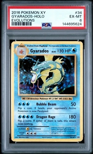 2016 Pokemon XY Evolutions Gyarados Holo #34/108 PSA 6  EX-MT