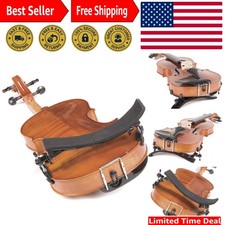 Bonmusica 4/4 Violin Shoulder Rest - Black, Adjustable Padded Rest for Musicians