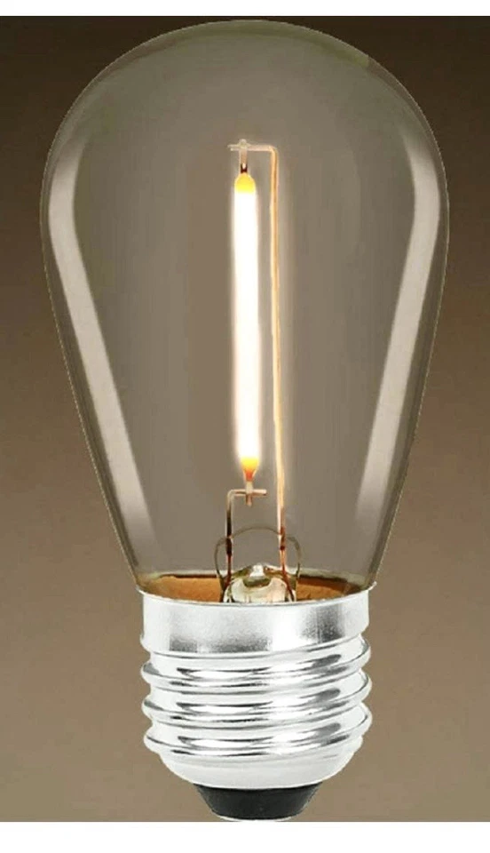 Bulbrite 20 Clear Light Bulbs 0.7W 2400K 120V Thread LED Fil S14 E36 Base 776684 - Image 3 of 3